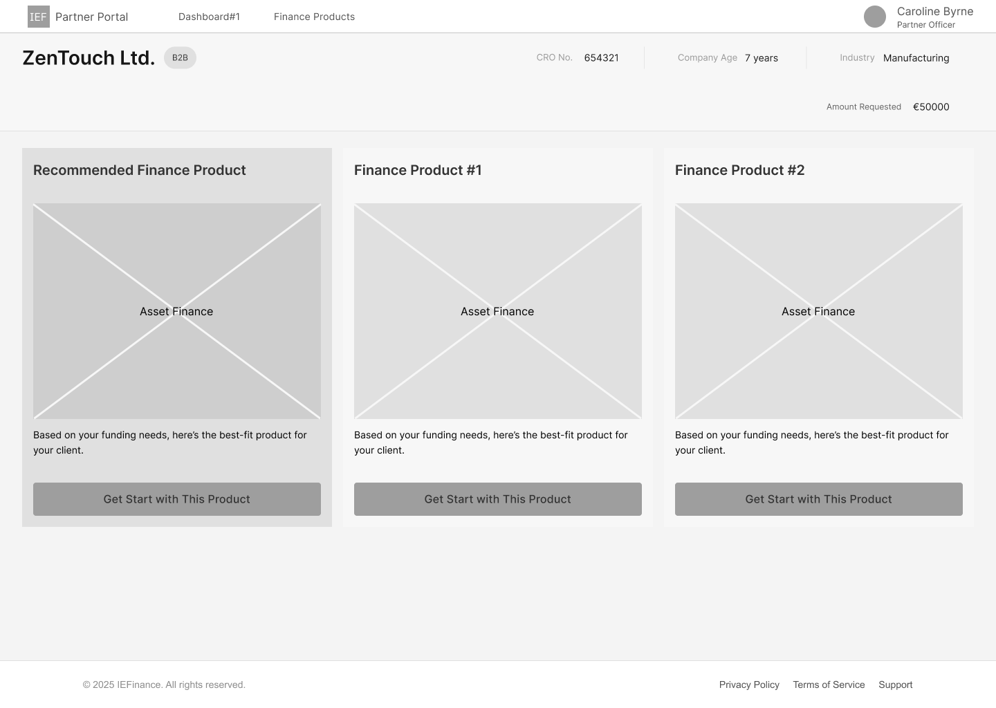 Recommendation screen